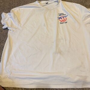 Oversized Red and White Short Sleeve Tee with Logo